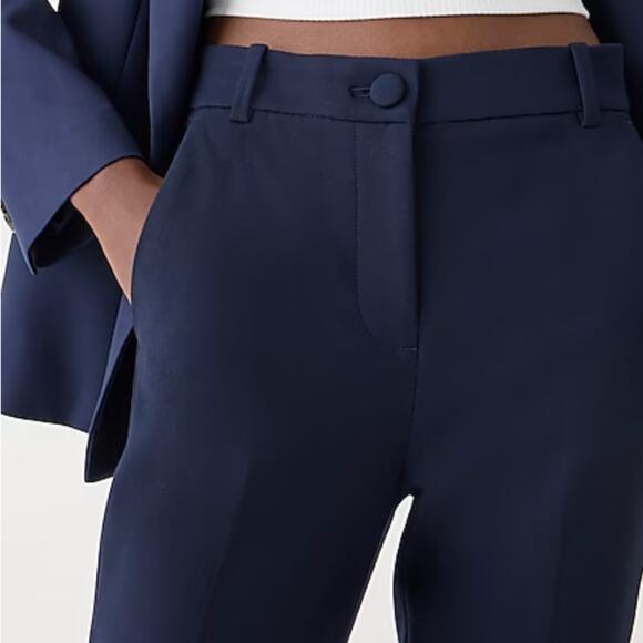 J. Crew NWT Solid Navy Cameron High Rise Ankle Length Career Trouser Pants - Picture 2 of 8